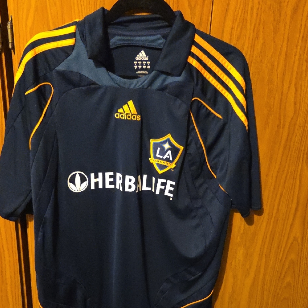 Beckham LA Galaxy Adidas Soccer Jersey, Medium